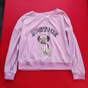 Justice puppy design long sleeve sweatshirt girl size M [10]